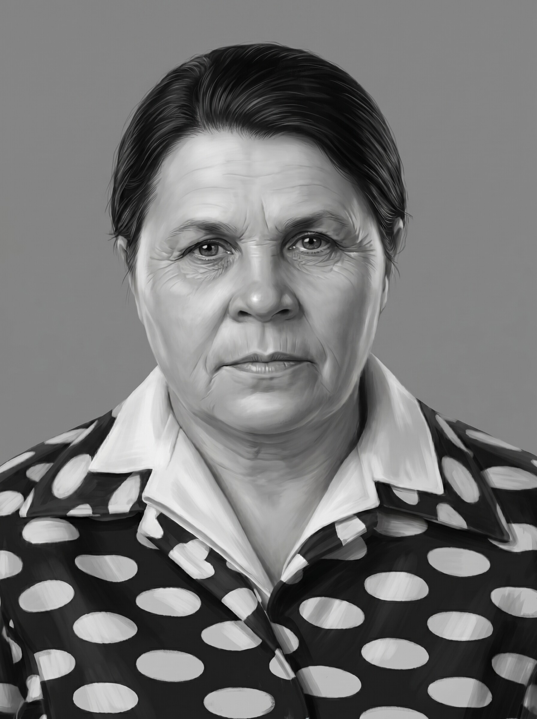 High contrast machine-ready portrait after photo preparation for laser engraving